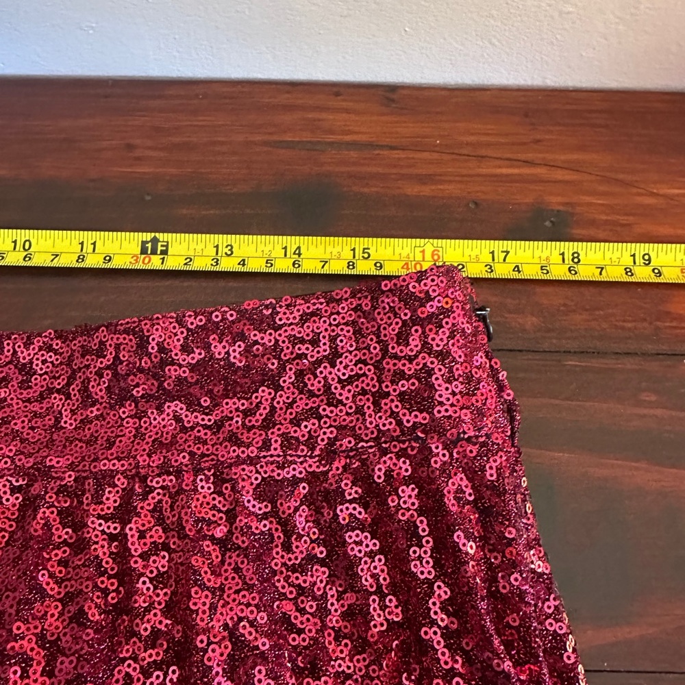 Sezane Dilo Pleated Midi Skirt in Fuschia Sequins - Size 44 - Picture 11 of 12